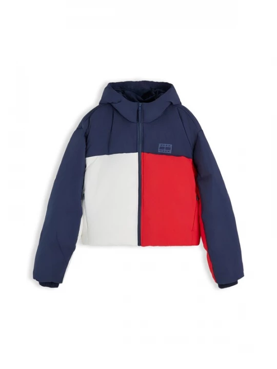 Obrázek produktu Tommy Jeans Zimní bunda tmavě modrá / červená / bílá