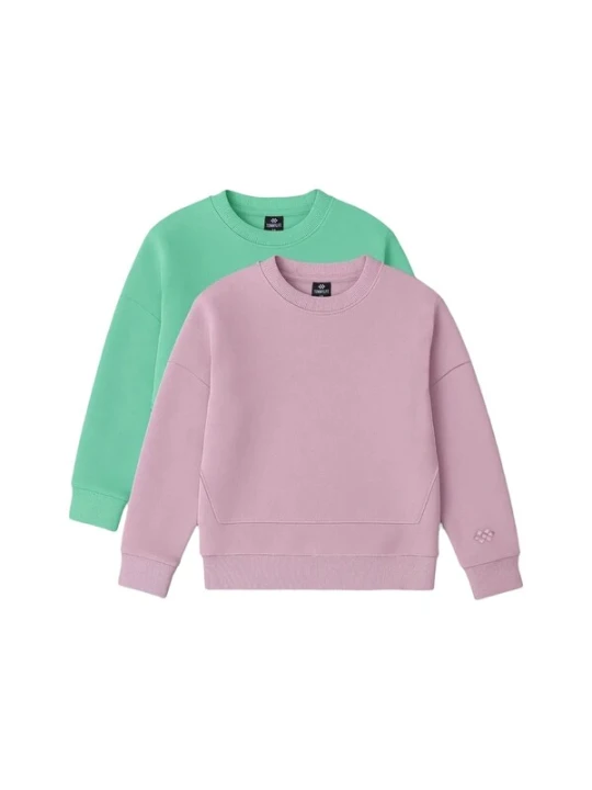 Obrázek produktu Tommy Life Mikina 'TOMMY 2er-Pack Sweatshirts mit Rippstrick und Rundhalsausschnitt' bledě fialová