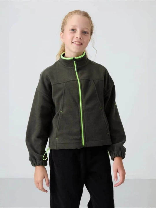 Obrázek produktu Tommy Life Mikina 'TOMMY Jugend-Sweatshirt Mit Reißverschluss' olivová
