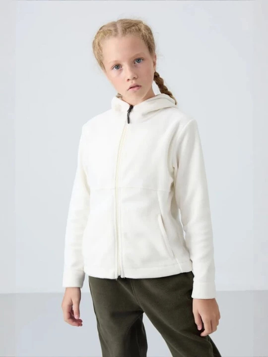 Obrázek produktu Tommy Life Mikina 'TOMMY Unisex-Kapuzen-Sweatshirt Für Jugendliche Mit Reißverschluss' bílá