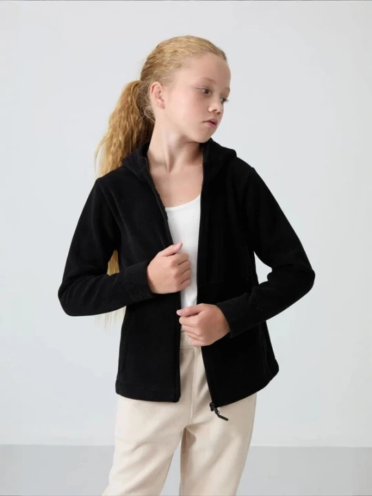 Obrázek produktu Tommy Life Mikina 'TOMMY Unisex-Kapuzen-Sweatshirt Für Jugendliche Mit Reißverschluss' černá