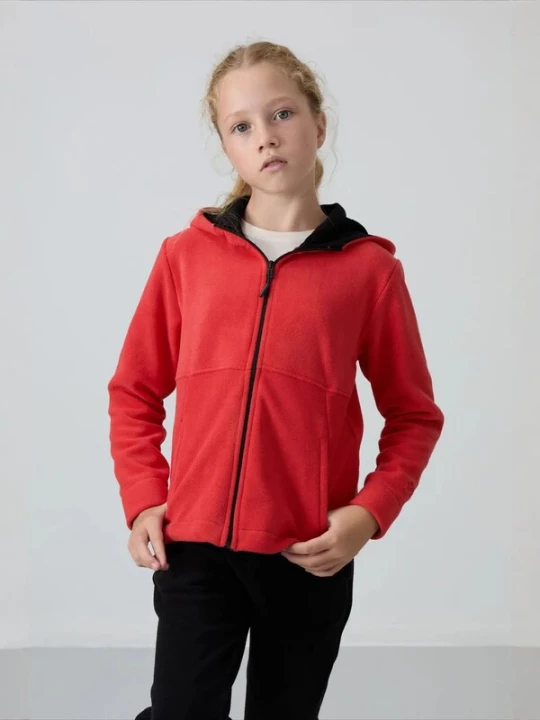 Obrázek produktu Tommy Life Mikina 'TOMMY Unisex-Kapuzen-Sweatshirt Für Jugendliche Mit Reißverschluss' červená