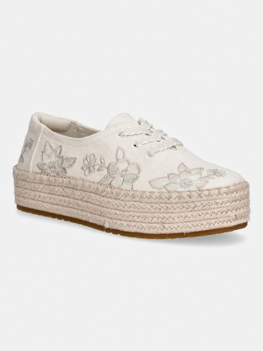 Obrázek produktu Toms espadrily na platformě dámské VALENCIA LACE UP béžová