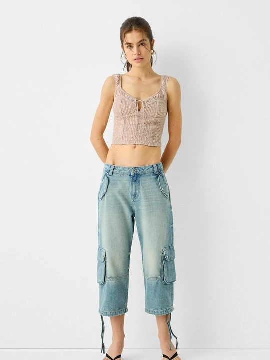 Obrázek produktu Top Bershka skvrnitě hnědá
