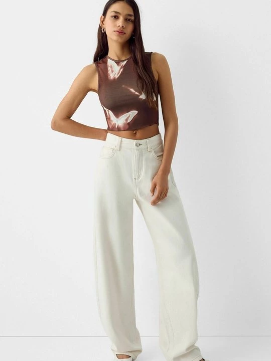 Obrázek produktu Top Bershka tmavě hnědá