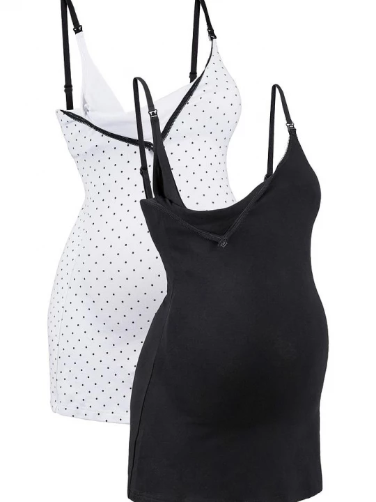 Obrázek produktu Top do karmienia piersią z bawełny organicznej (2 szt.) BonPrix czarny