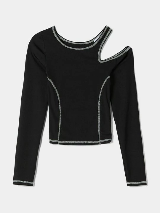 Obrázek produktu Top s dlouhým rukávem Bershka černá