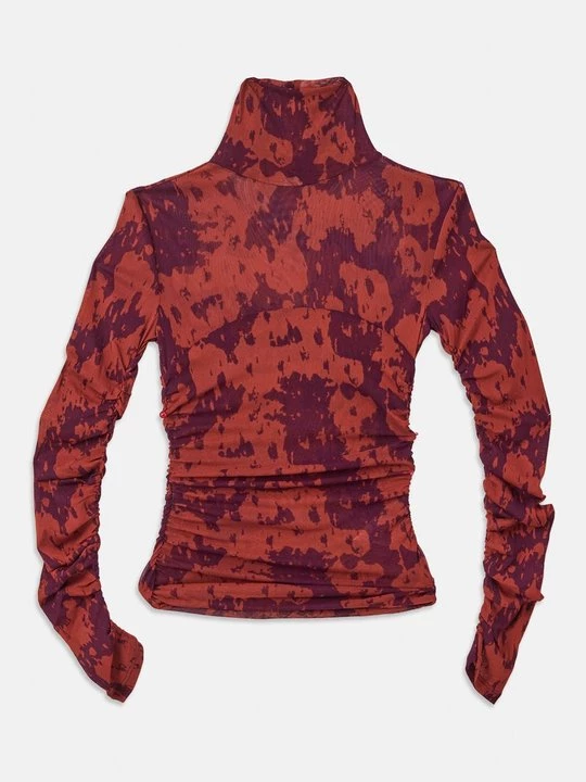 Obrázek produktu Top s dlouhým rukávem Diane Von Furstenberg tmavě červená