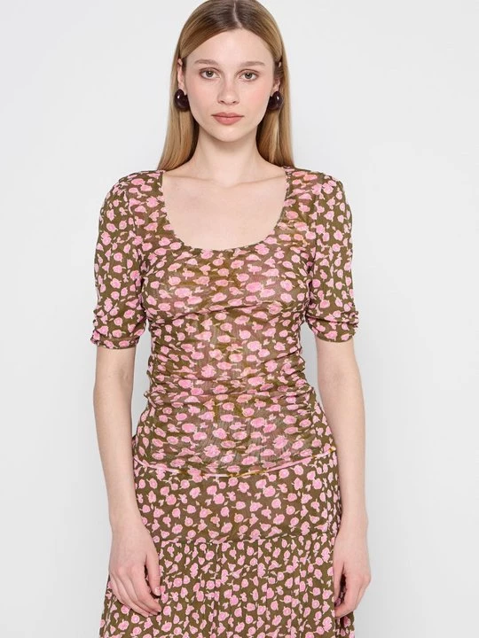 Obrázek produktu Top s dlouhým rukávem Diane Von Furstenberg olivová