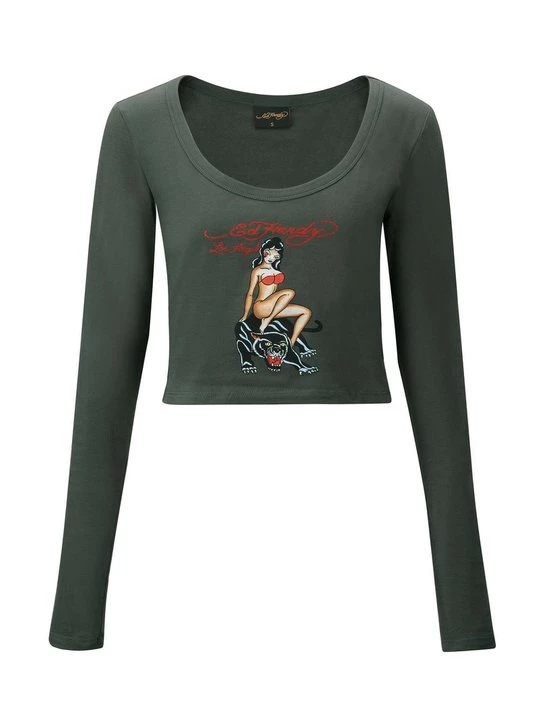 Obrázek produktu Top s dlouhým rukávem Ed Hardy zelená