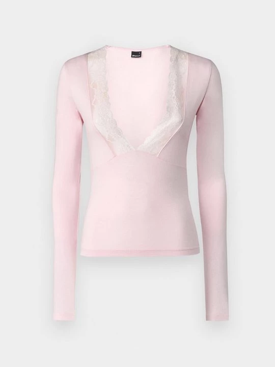 Obrázek produktu Top s dlouhým rukávem Gina Tricot světle růžová