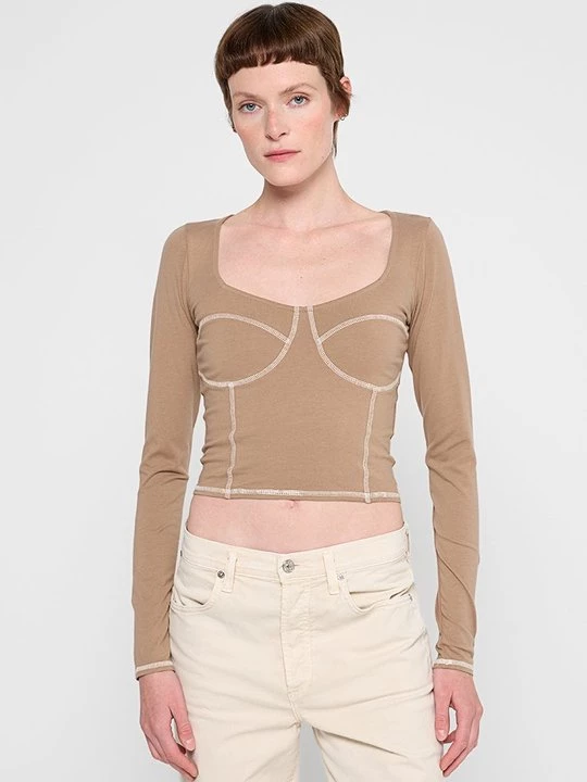 Obrázek produktu Top s dlouhým rukávem Hollister Co. světle hnědá