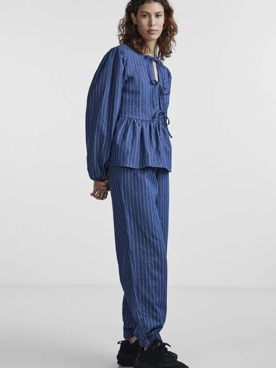 Obrázek produktu Top s dlouhým rukávem Pieces modrý denim