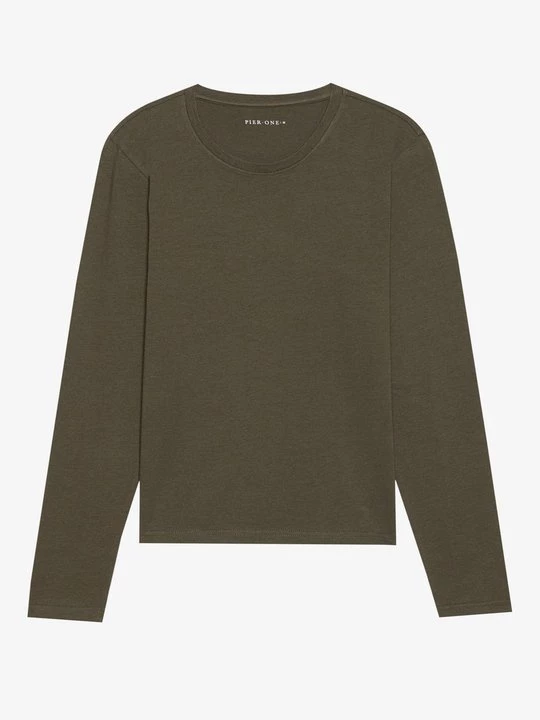 Obrázek produktu Top s dlouhým rukávem Pier One khaki