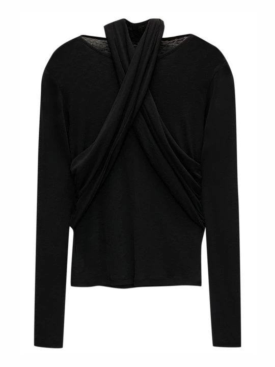 Obrázek produktu Top s dlouhým rukávem PULL&BEAR černá