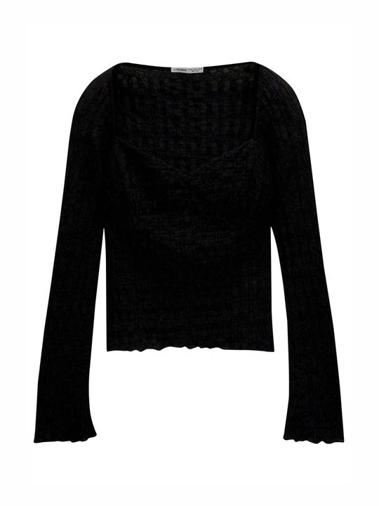 Obrázek produktu Top s dlouhým rukávem PULL&BEAR černá