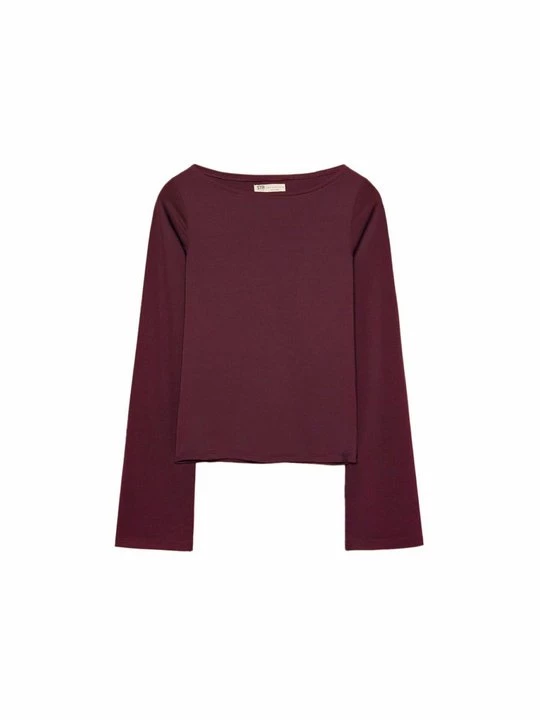 Obrázek produktu Top s dlouhým rukávem Stradivarius bordeaux
