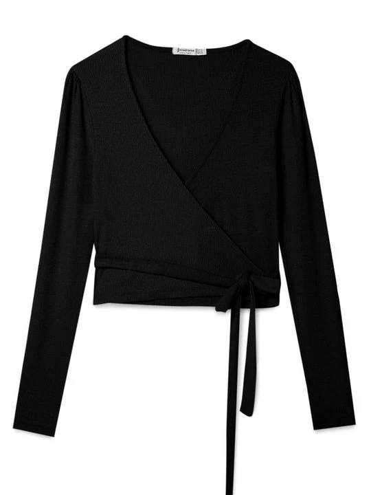 Obrázek produktu Top s dlouhým rukávem Stradivarius černá