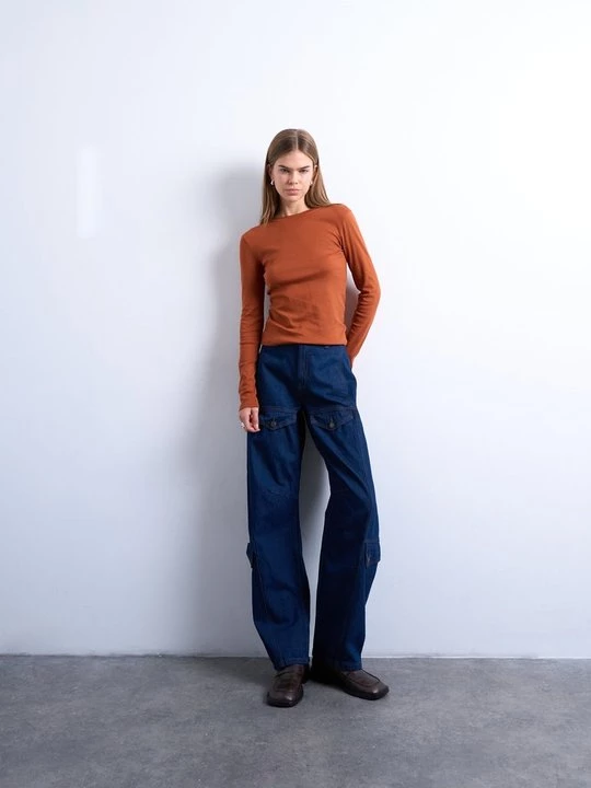 Obrázek produktu Top s dlouhým rukávem Topshop hnědá