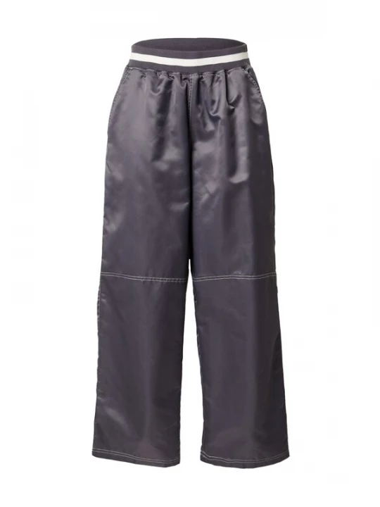 Obrázek produktu TOPSHOP Kalhoty se sklady v pase tmavě šedá / bílá