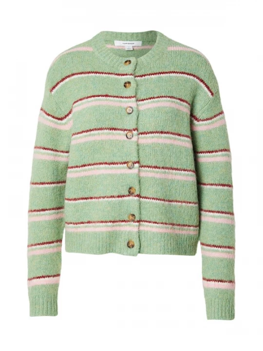 Obrázek produktu TOPSHOP Kardigan 'CARO' světle zelená / růžová / merlot / offwhite