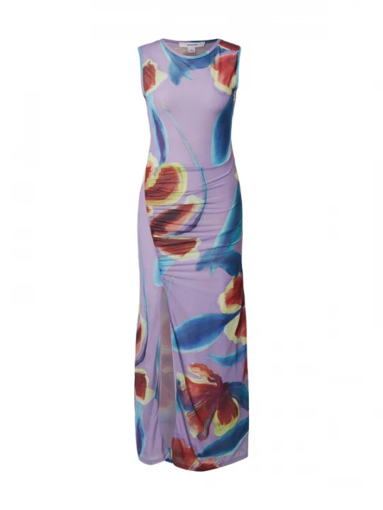 Obrázek produktu TOPSHOP Šaty azurová / kiwi / bledě fialová / tmavě červená