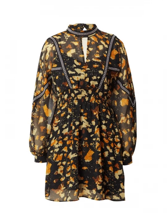 Obrázek produktu TOPSHOP Šaty hnědá / pastelově žlutá / černá