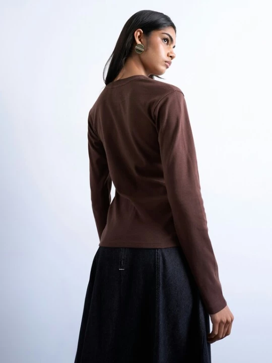 Obrázek produktu TOPSHOP Tričko 'EVERYDAY' čokoládová