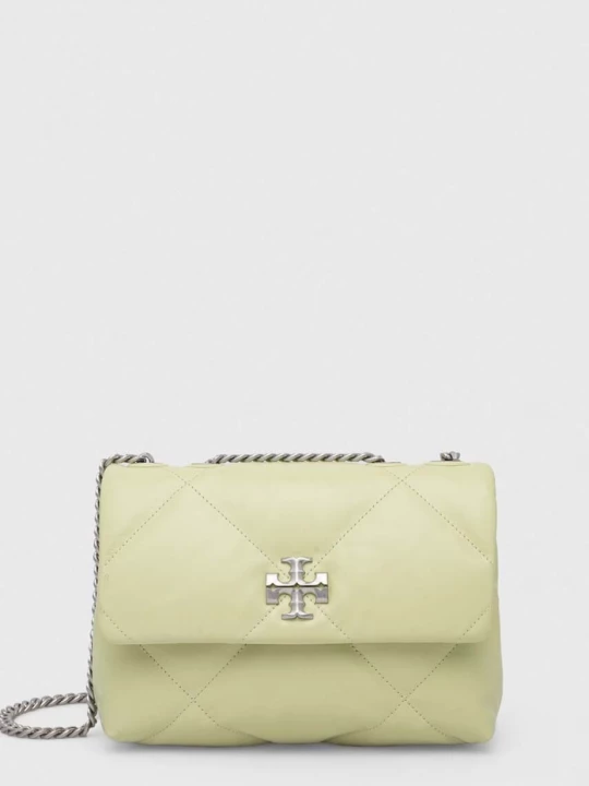 Obrázek produktu Tory Burch Kožená kabelka Tory Burch Kira Diamond Quilt zelená
