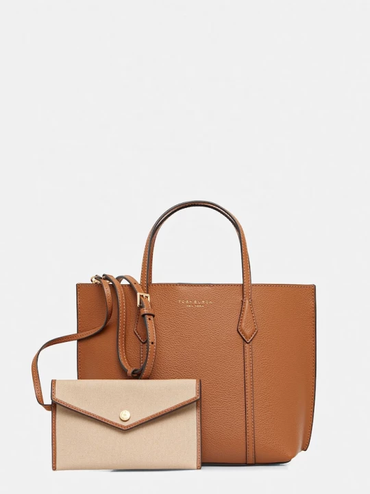 Obrázek produktu Tory Burch Kožená kabelka Tory Burch Perry hnědá