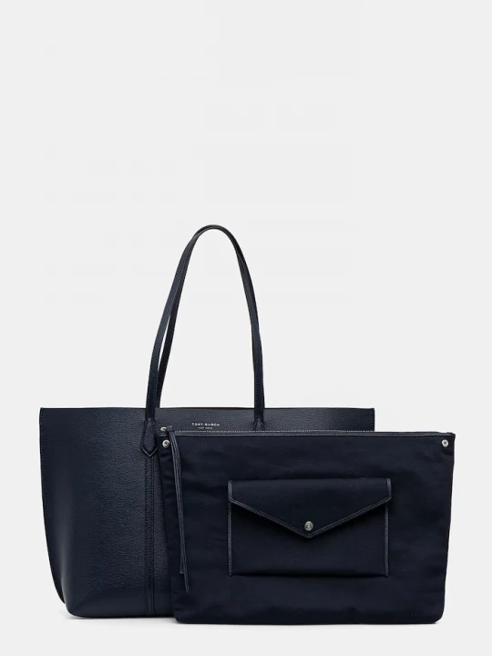 Obrázek produktu Tory Burch Kožená kabelka Tory Burch Perry námořnická modř