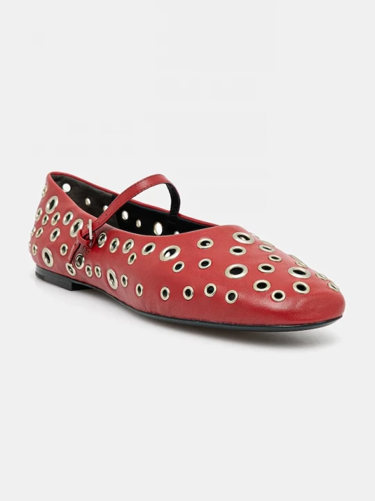 Obrázek produktu Tory Burch Kožené baleríny Tory Burch Eyelet Mary Jane Ballet červená