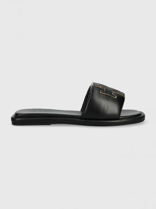 Obrázek produktu Tory Burch Kožené pantofle Double T Sport Slide černá