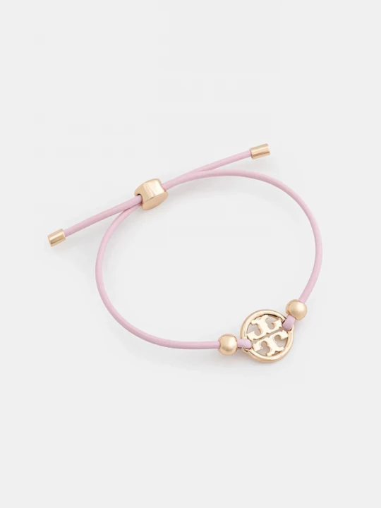 Obrázek produktu Tory Burch Kožený náramek Tory Burch Miller Slider růžová