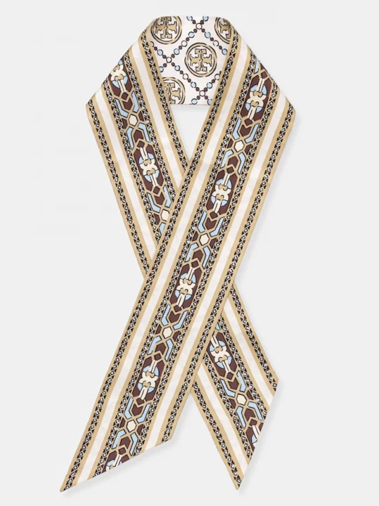 Obrázek produktu Tory Burch malý šátek dámský hedvábný béžová