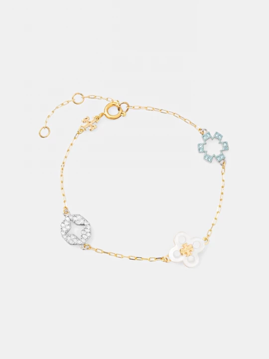 Obrázek produktu Tory Burch náramek dámský pozlacený kov s kryštalem zlatá