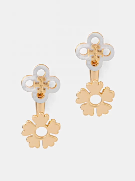 Obrázek produktu Tory Burch náušnice dámské mosazné perleťové zlatá