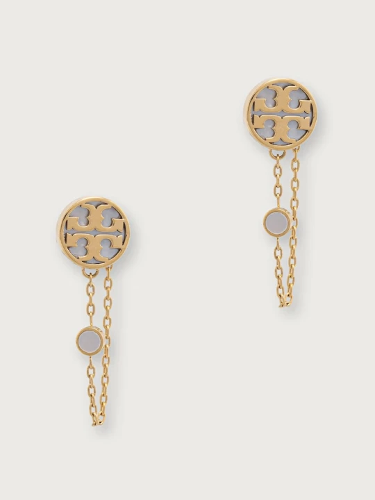 Obrázek produktu Tory Burch náušnice dámské pozlacené kovové s perleťou Icon zlatá