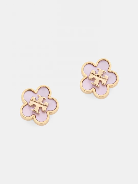 Obrázek produktu Tory Burch náušnice dámské pozlacené perleťové růžová
