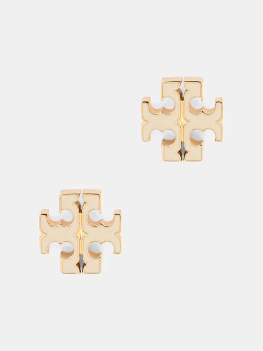 Obrázek produktu Tory Burch náušnice dámské z nerezové oceli s emailovým kamenem Icon béžová