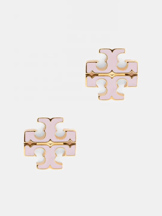 Obrázek produktu Tory Burch náušnice dámské z nerezové oceli s emailovým kamenem Icon růžová