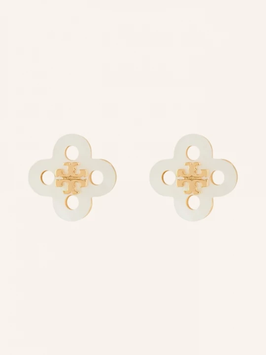 Obrázek produktu Tory Burch Náušnice Forget Me Not Clover zlatá / bílá