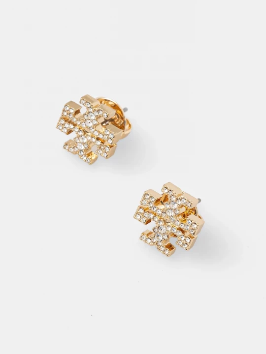 Obrázek produktu Tory Burch Náušnice Tory Burch Kira Pave Stud zlatá