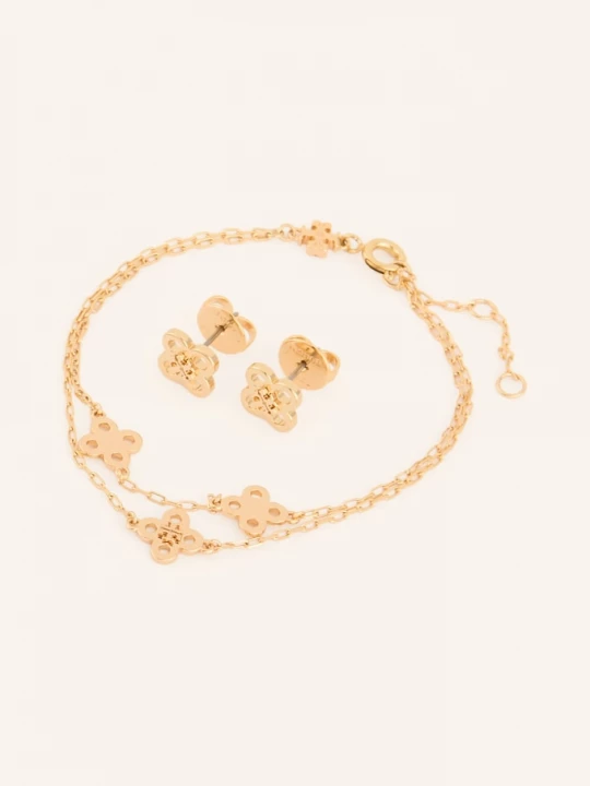 Obrázek produktu Tory Burch Sada Kira: Náušnice A Náramek zlatá