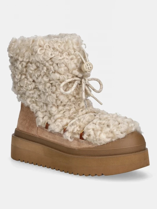 Obrázek produktu Tory Burch Sněhule Tory Burch Mellow Shearling Lace Up Boot béžová