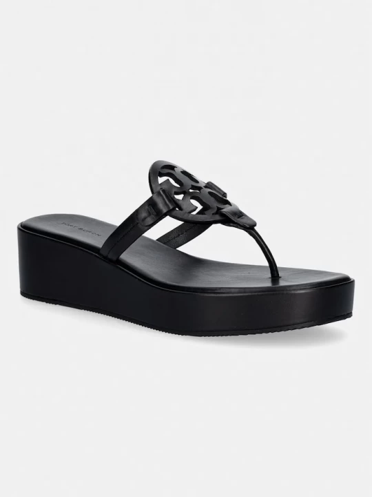 Obrázek produktu Tory Burch žabky dámské kožené Miller Wedge černá