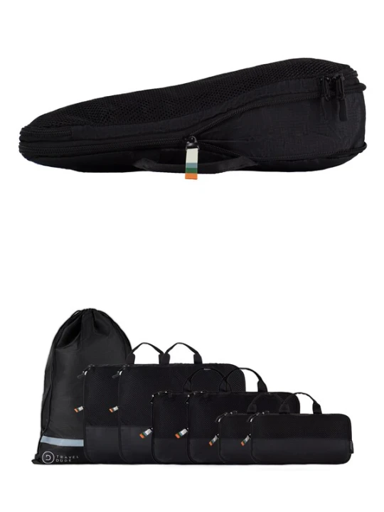 Obrázek produktu TRAVEL DUDE Cestovní taška 'Packing Cubes Set 7 Teilig mit Kompression, Packwürfel, Packtaschen Set für Rucksack & Koffer' černá