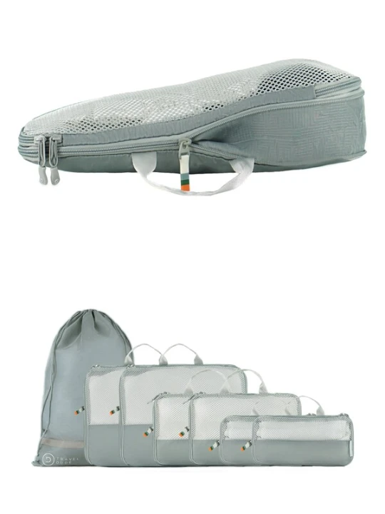 Obrázek produktu TRAVEL DUDE Cestovní taška 'Packing Cubes Set 7 Teilig mit Kompression, Packwürfel, Packtaschen Set für Rucksack & Koffer' světle šedá