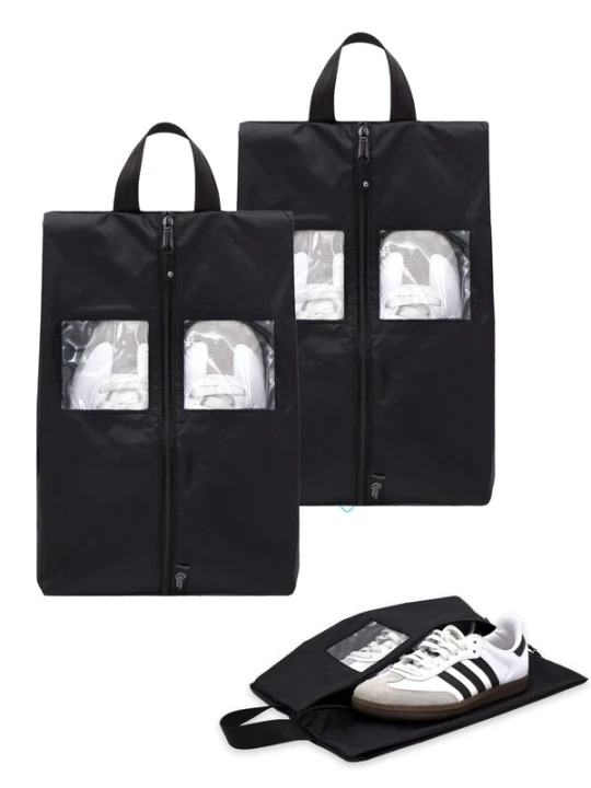 Obrázek produktu TRAVEL DUDE Cestovní taška 'Schuhtaschen Set 2 Teilig aus recycelten Plastikflaschen, Schuhbeutel Organizer' černá