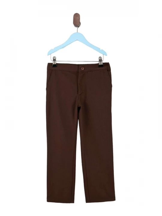 Obrázek produktu Trendyol Kalhoty tmavě hnědá / offwhite